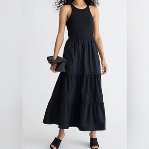 J. Crew Vintage Rib High Neck Cutaway Tank Dress Poplin Skirt